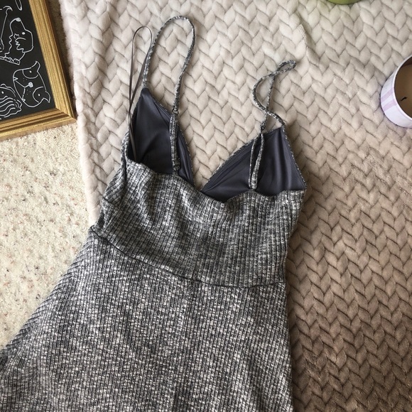 Express Grey Ribbed MiniDress - Picture 3 of 3